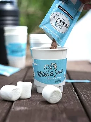 Mike & Jen's Hot Cocoa Mix, Chocolate Powder with 5 Simple Ingredients, Individual Packets, 12 Servings 1.2 Ounce (Pack of 12) - hot cocoa