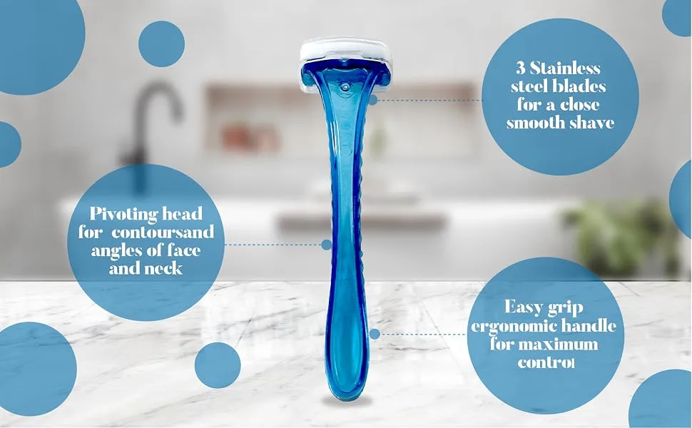 Spa Savvy Bikini Razor 6 Pack, Bikini Line Trimmer, Sharp Blades, Trim with Precision for Painless Hair Removal Perfect For Sensetive Skin - venus razor blades refill gillette fusion blades waxing kit tinkle razor
