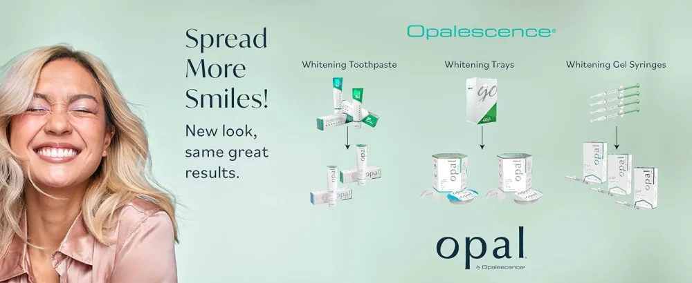 Opalescence Go 15% Teeth Whitening Trays (Boxed, 10 pack, Mint Flavor) - Opal Opalescence Before and after Banner Teeth whitening