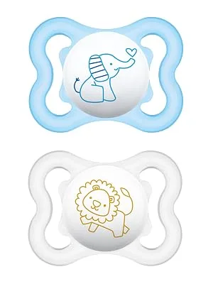MAM Mini Air Pacifiers, MAM Sensitive Skin Pacifier 0-6 Months, Best Pacifier for Breastfed Babies, Baby Boy Pacifiers, 0-6 (Pack of 2) - mam pacifier