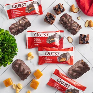 Quest Nutrition Fudgey Brownie Candy Bites,8 Count (Pack of 3) Fudgey Brownie 8 Count (Pack of 3) - Quest Gooey Caramel Candy Bites