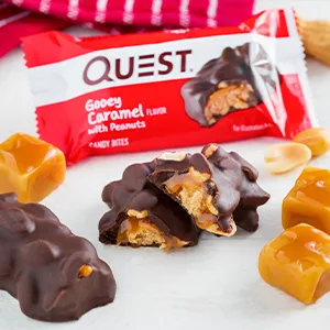 Quest Nutrition Fudgey Brownie Candy Bites,8 Count (Pack of 3) Fudgey Brownie 8 Count (Pack of 3) - Quest Gooey Caramel Candy Bites