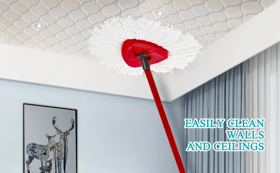6 Pack Spin Mop Replacement Head,Compatible with O Cedar Easy Wring Swivel Spin Freedom Mop,for 1 Tank System Floor Cleaning,Easy Cleaning 100% Microfiber Mop Replace Heads Refills,Includes 1 Base - AAAA1
