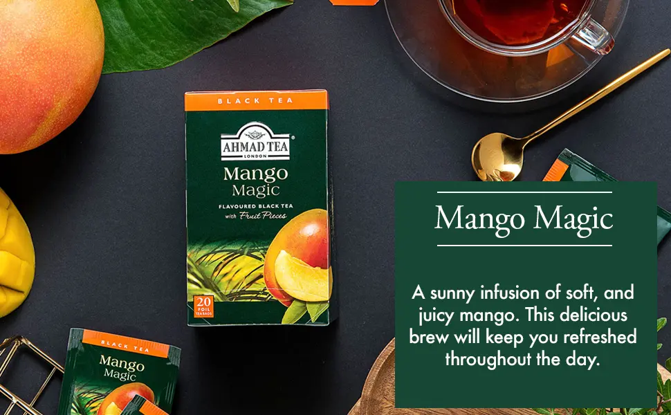 Ahmad Tea Mango Magic Black Tea, 20-Count Boxes (Pack of 6) - Mango Magic Ahmad Tea