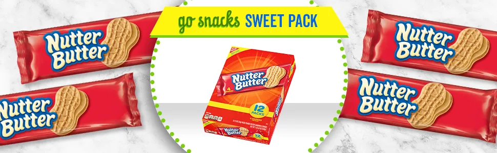 Nutter Butter Peanut Butter Sandwich Cookies, 4 Boxes of 12 Packs (4 Cookies Per Pack) - Nutter, Butter, Peanut, Peanuts, Creme, Cream, Sandwich, Cookie, Cookies, Snack, Snacks