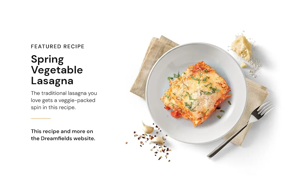 Dreamfields Pasta Dreamfields Healthy Pasta Living Lasagna, 13.25-Ounce Boxes (Pack of 12) - Spring Vegetable Lasagna