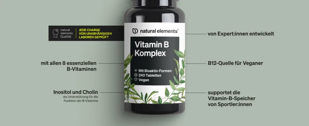 natural elements Vitamin B Complex - 240 Tablets - Bio tabletten weichkapseln softgels kapsel öl präparate omega 3 6 9 fischöl-kapseln
