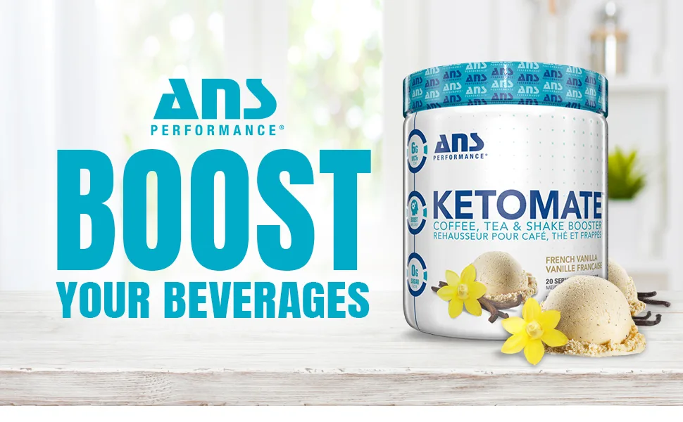 ANS PERFORMANCE Ketomate Coffee Creamer - French Vanilla - 10.3 Oz. - Boost your beverages