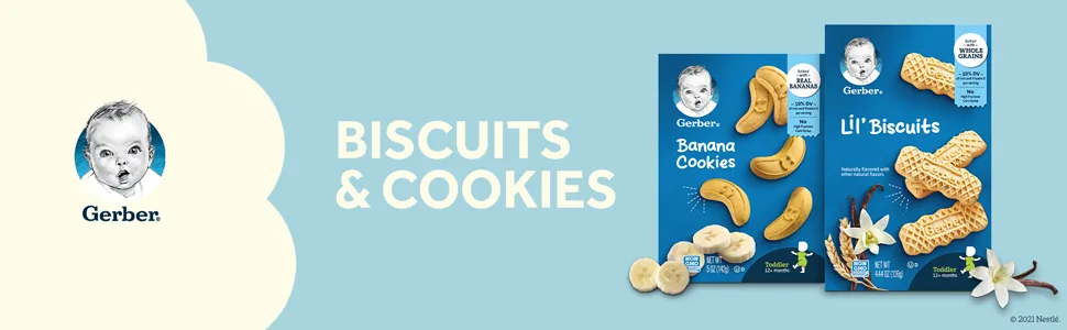 Gerber Snacks for Baby Lil Biscuits, 4.44 Ounce (Pack of 8) - Biscuits and Cookies