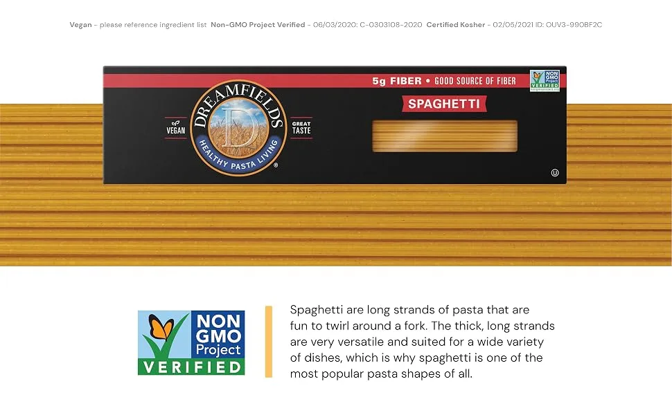 Dreamfields Healthy Pasta Living Spaghetti, 13.25-Ounce Boxes (Pack of 5) 13.25 Ounce (Pack of 5) - Dreamfields Spaghetti Pasta