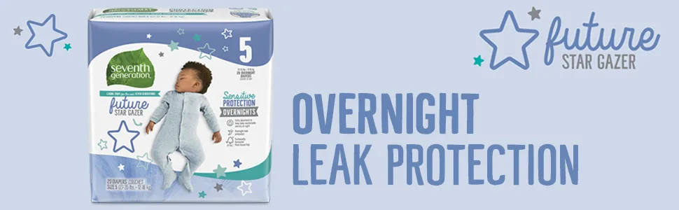 Seventh Generation Baby Free & Clear Overnight Diapers, Stage 5, 20 Count (Pack of 4) - Seventh Generation Overnight Diapers