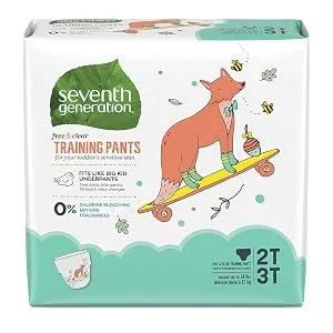 Seventh Generation Free & Clear Potty Training Pants Size 2T/3T (M), up to 35 lbs 25 count, Pack of 4 Medium (Pack of 100) - product information 1