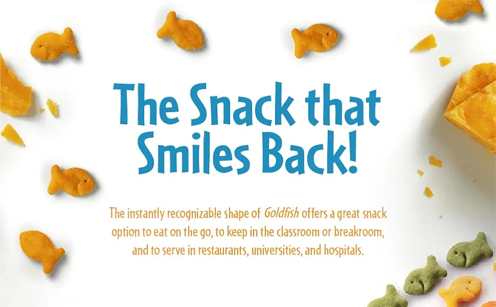 Pepperidge Farm Goldfish Baked Snack Crackers, Cheddar Cheese, 1 Ounce, Pack of 60 Cheddar 1 Ounce (Pack of 60) - the snack that smiles back