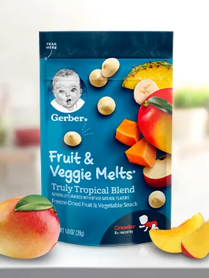 Gerber Snacks for Baby Fruit & Veggie Melts, Very Berry Blend, 1 Ounce (Pack of 7) - Gerber Fruit and Veggie Melts are made with real fruit & vegetable purees and juices