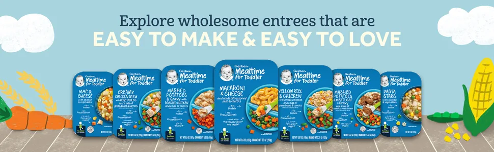 Gerber Mealtime for Toddler Pasta Shells & Cheese, 6 Ounce (Pack of 6) - Explore wholesome entrees that are easy to make & easy to love