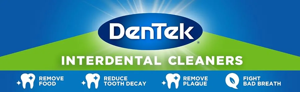 DenTek Easy Brush Interdental Cleaners | Brushes Between Teeth | Standard | Mint Flavor | 16 Count (Pack of 6) - Packaging May Vary - Interdental Cleaners