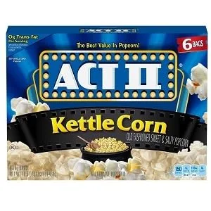 ACT II Kettle Corn Microwave Popcorn Bags, 2.75 Ounce (Pack of 36) Kettle-Corn 2.75 Ounce (Pack of 36) - product information 2