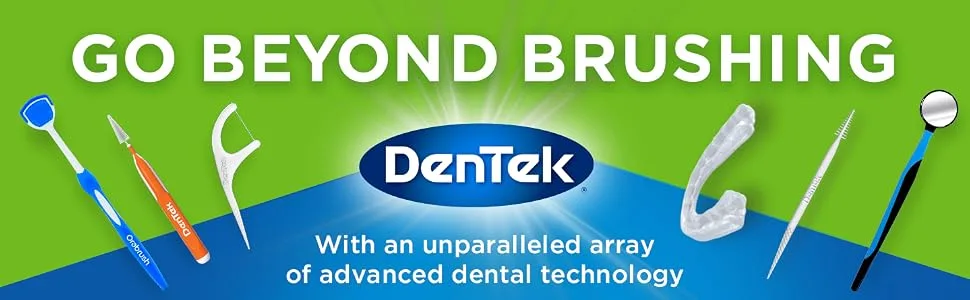DenTek Easy Brush Plaque Control Interdental Cleaners, Tight, 16 Count, 6 Pack Fresh Mint - DenTek Go Beyond Brushing
