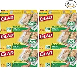 Glad Zipper Food Storage Plastic Bags - Gallon Size - 50 Count, Pack of 4 (Package May Vary) - product information 1