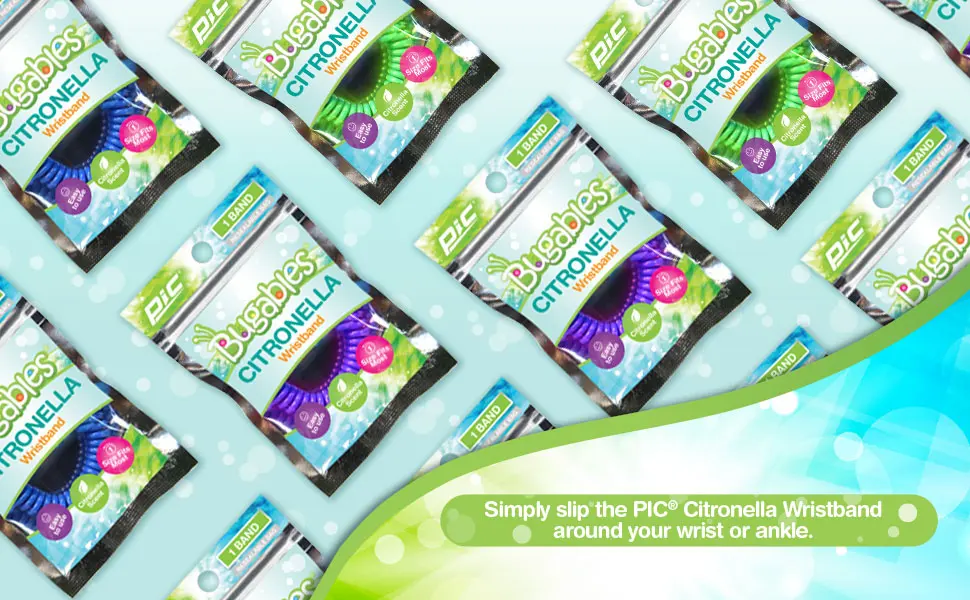 PIC Bugables Citronella Scented Coil Wristbands, Reusable and Resealable, One Size Fits All (Pack of 6) 1 Count (Pack of 6) - Footer