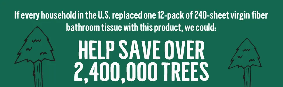 Seventh Generation Toilet Paper, Bath Tissue, 100% Recycled Paper, 12 Count (Pack of 4) - Help save over 2,400,000 trees by replacing one 12-pack of 240-sheet virgin fiber bathroom tissue.