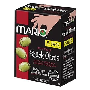 Mario Camacho Foods Pitted Snack Olives, Variety Pack,1.05 Ounce (Pack of 12) Variety Variety Pack - stock