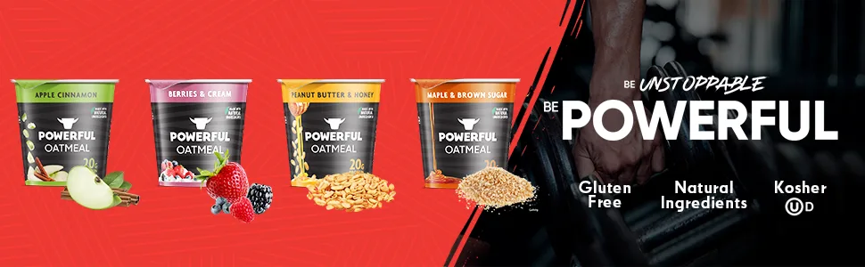 POWERFUL, Instant Oatmeal, 20g Protein, Kosher, Low Sugar, Old Fashioned Oats and Low Carb Cereal (Maple & Brown Sugar, Protein Oatmeal, 6 Pack) Maple Brown Sugar - section 1