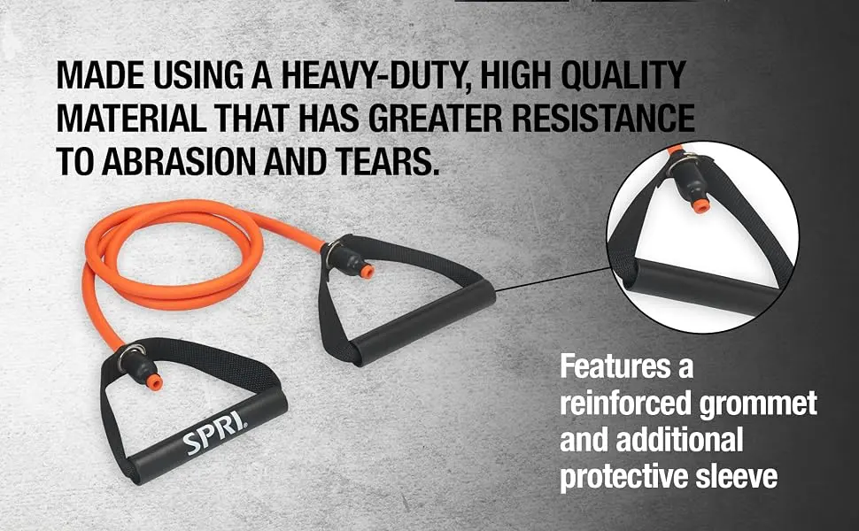 SPRI Xertube - Medium - Red - SPRI Xertubes Resistance Band with Handles Exercise Tubes Fitness Gym Workout Cords