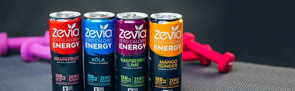 Zevia Zero Calorie Energy Drink, 4-Flavor Classic Variety Pack, 12 Ounce Cans (Pack Of 12) - product information 1