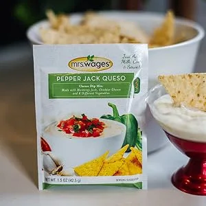 Mrs. Wages Cheese Dip Mix, Pepper Jack Queso, 1.5 oz Packet (Pack Of 12) - Mres. Wages Queso