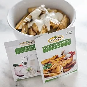 Mrs. Wages Cheese Dip Mix, Pepper Jack Queso, 1.5 oz Packet (Pack Of 12) - Roasted Potatoes and Ranch