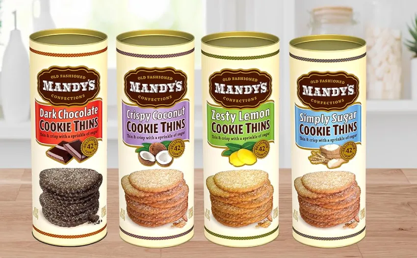 Mandy's Cookie Thins, Zesty Lemon, 4.6 Ounce (Pack of 6) - mandy
