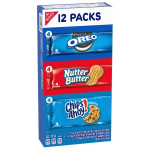 Nabisco Cookie Variety Pack, OREO, Nutter Butter, CHIPS AHOY!, 4 - 12 Pack Boxes - image