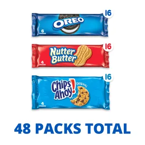 Nabisco Cookie Variety Pack, OREO, Nutter Butter, CHIPS AHOY!, 4 - 12 Pack Boxes - image