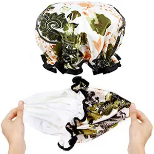 Shower Cap, ESARORA 4 PACK Bath Cap Designed for Women Waterproof Double Layer STYLE 1 - product information 3