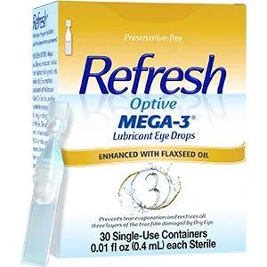Refresh Optive Mega-3 Lubricant Single-Use Sterile Containers Eye Drops 30 ea (Pack of 3) - product information 2