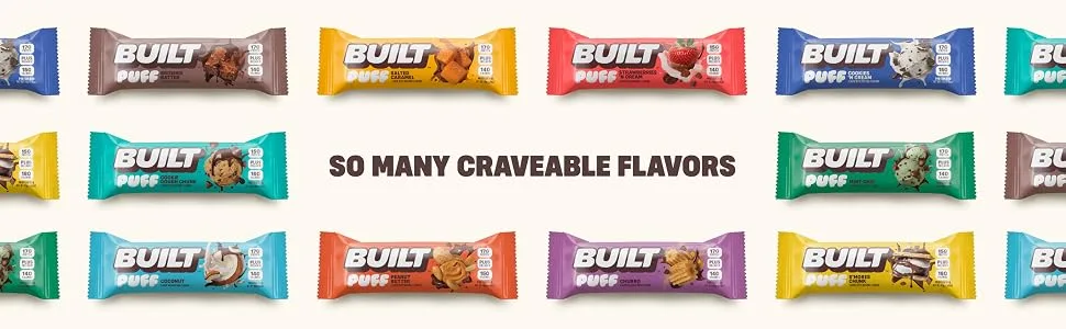 BUILT Bar High Protein Bars - So many craveable flavors - try them all
