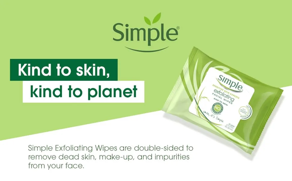 SIMPLE FACE Simple Kind To Skin Facial Care Micellar, white, 25 Count (Pack of 4) - Simple