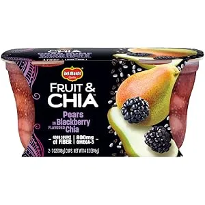 DEL MONTE FRUIT AND CHIA FRUIT CUP Snacks, Peaches in Strawberry Dragon Fruit, 12 Pack, 7 oz - fruit chia
