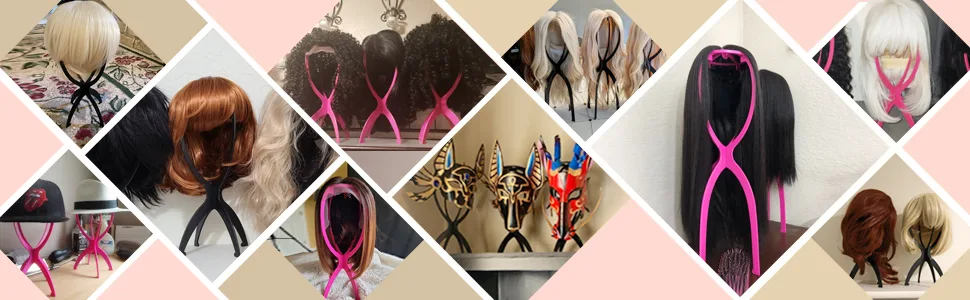 Dreamlover Wig Stand, Wig Head Stand for Multiple Wigs, Black, 3 Pack 14.2 Inch (Pack of 3) Black - Buyers Show