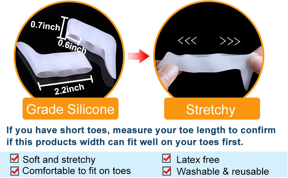 Povihome 10 Pack Pinky Toe Separator and Protectors, Triple Gel Toe Separators for Overlapping Toe, Curled Pinky Toes Separate and Protect White - little toe