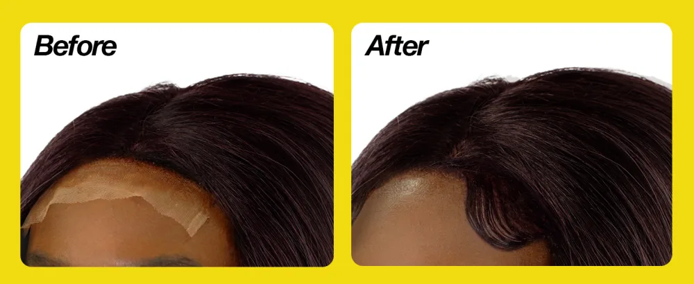 EBIN NEW YORK Wonder Lace Bond Adhesive Spray - Extra Mega Hold 14.2oz / 400ml Original 14.2 Fl Oz (Pack of 1) - before After