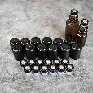 Roller Top Inserts for 5/15ml Essential Oil Bottles - Essential Oil Bottle Insert to Turn Bottles Into Instant Rollers, Reusable, Fits doTERRA, Young Living - Leakproof, 12 Pack, Metal - Roller Tops Essential Oils