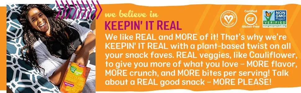 Real Food From the Ground Up Cauliflower Crackers - 6 Pack (Sea Salt, Crackers) Sea Salt 4 Ounce (Pack of 6) - We Believe in Keepin