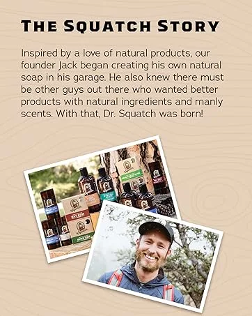 Dr. Squatch Natural Deodorant for Men Odor-Squatching Men's Deodorant Aluminum Free - Fresh Falls 2.65 oz (1 Pack) - classic bar soap manly soap for men natural skin care for men exfoliating soap men organic bar soap