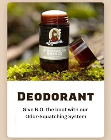 Dr. Squatch Natural Deodorant for Men Odor-Squatching Men's Deodorant Aluminum Free - Fresh Falls 2.65 oz (1 Pack) - classic bar soap manly soap for men natural skin care for men exfoliating soap men organic bar soap