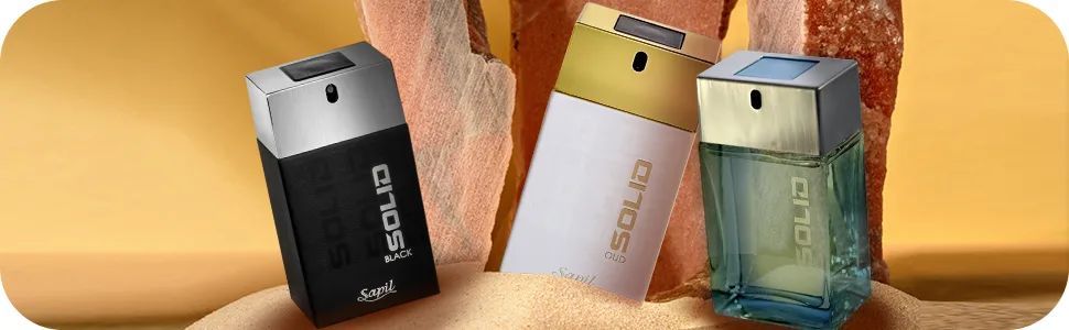 Sapil Solid Perfume for Men - Long Lasting Dubai Perfume with Citrus Spicy and Musk Notes - 3.4 Oz (100 ml) Arabic Cologne for Everyday Use. - Sapil Solid Perfume