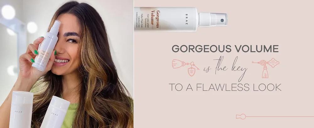 B R A Hair Spray Gorgeous Volume - 3.4 fl. oz texture spray for hair with Red Algae and Chicory Extracts Texture Spray 3.4 fl. oz - Volume Spray