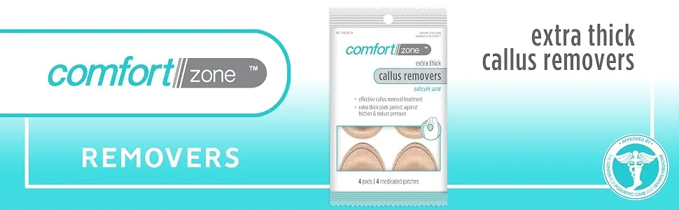 Comfort Zone Extra Thick Callus Remover, Effectively Removes Calluses and Protects Against Friction, 4 Count (Pack of 3) - Comfort Zone Extra Thick Callus Removers