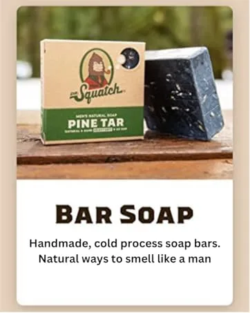 Dr. Squatch Natural Deodorant for Men Odor-Squatching Men's Deodorant Aluminum Free - Pine Tar + Birchwood Breeze (2.65 oz 2 Pack) Rustic Breeze - classic bar soap manly soap for men natural skin care for men exfoliating soap men organic bar soap